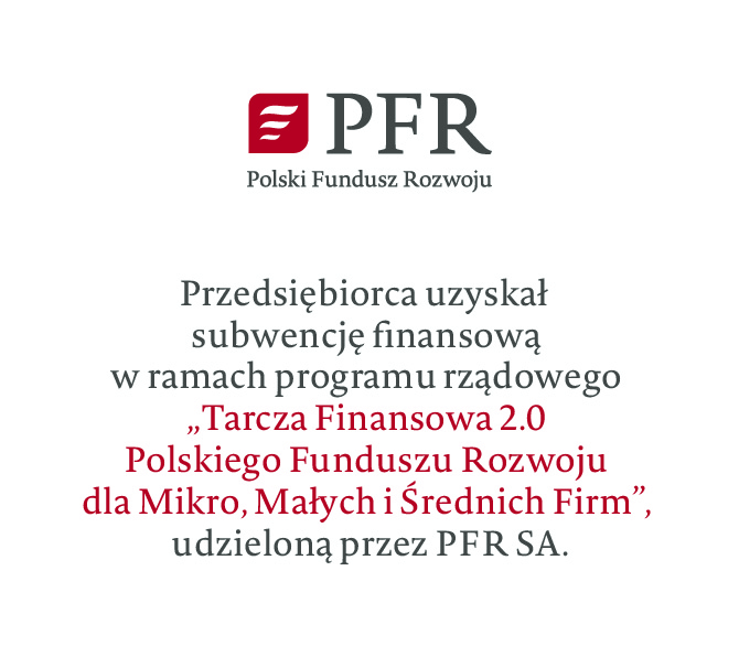 Komunikat o uzyskaniu subwencji z Tarczy Finansowej PFR 2.0